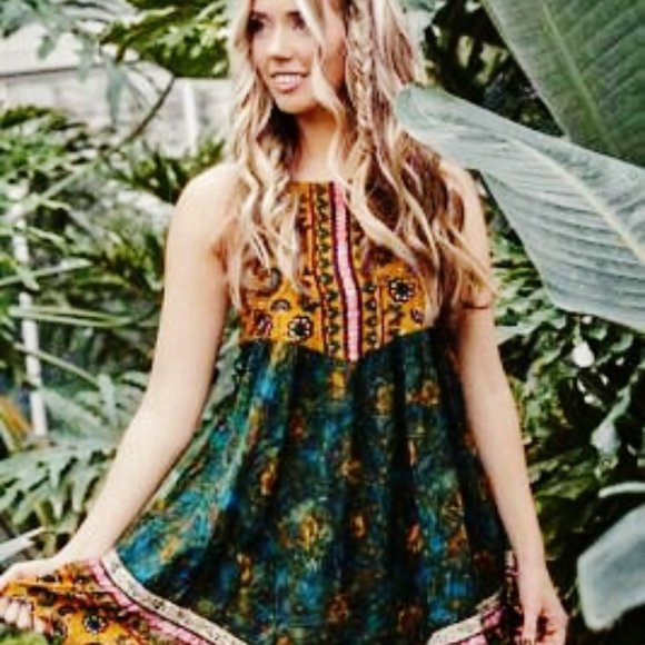 Free People Dresses & Skirts - Free People Casablanca Slip Dress XS $88 Teal Wave